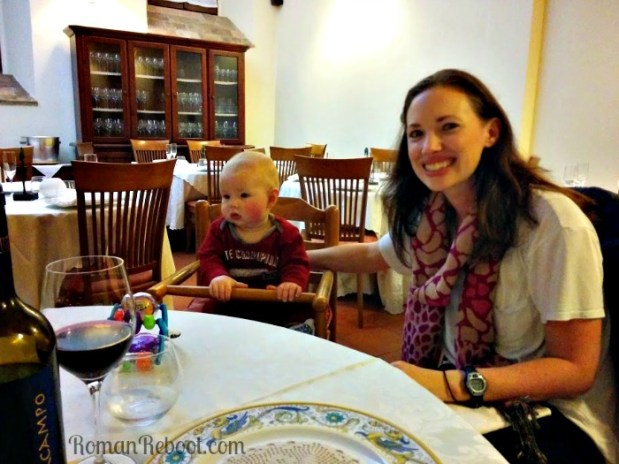 Mac's first time in an Italian high chair